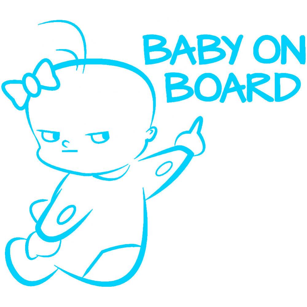 Cute Baby on Board Car SUV Vehicle Reflective Warning Sign Decals Sticker Decor Car Stickers синий