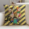 Creative PPhineas and FerbS Cushion Cover Breathable and skinfriendly linen pillowcase square removable and washable cushion