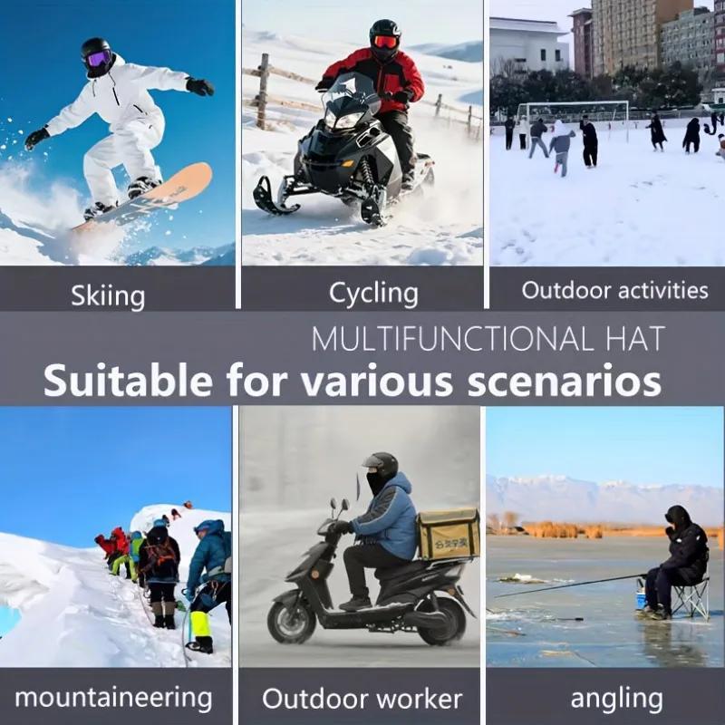 Venkovní Teplá Jednodílná Čepice Šála Dvouvrstvá Čepice Design Kukla Čepice Helmy Sportovní Cyklistická Obličejová Maska Unisex Podzim Zima