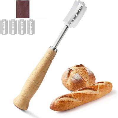 Brotlame, Brotlame aus Edelstahl zum Ritzen von Teig, Premium-Sauerteig-Ritzwerkzeug, Brotritzer mit 5 Rasierklingen
