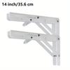 2PCS Sturdy Steel Folding Shelf Brackets Wall-Mounted Design for Workbench Table, Table Shelves Angle Bracket Home Hardware