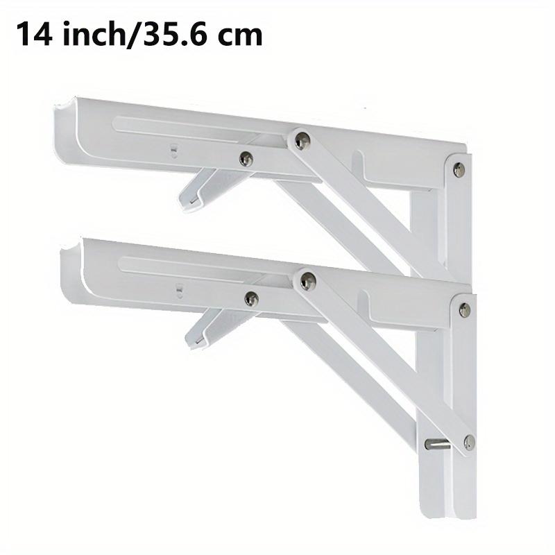 2PCS Sturdy Steel Folding Shelf Brackets Wall-Mounted Design for Workbench Table, Table Shelves Angle Bracket Home Hardware