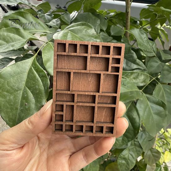 Multi-function Trinket Shelf Miniature Wooden Crystal Display Office Collectibles Organizer Printers Tray for Gems Stones Shells Decorative Stand