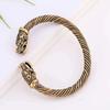 Copper Dragon Head Cuff Bangle Male Female Animal Adjustable Size Hand Arm Jewelry Gold Vintage Silver