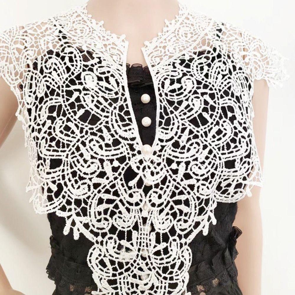 Fake Collar Detachable Lace Neckline Embroideried Fabric Hollow Hollow Neckline Collarband Women Neckline DIY