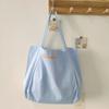 Maaas candy color alphabet shoulder hand-held canvas bag student class bag simple eco-friendly shopping bag
