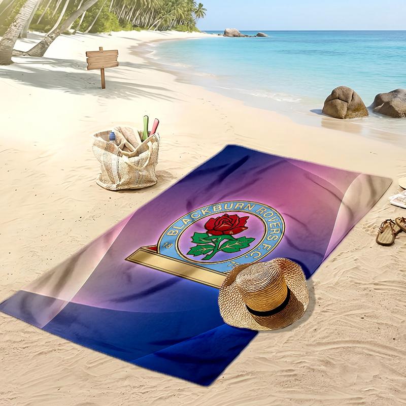 Blackburn Rovers Football Print Beach Towel, Large Soft Quick Dry Towel for Beach Camping Swimming