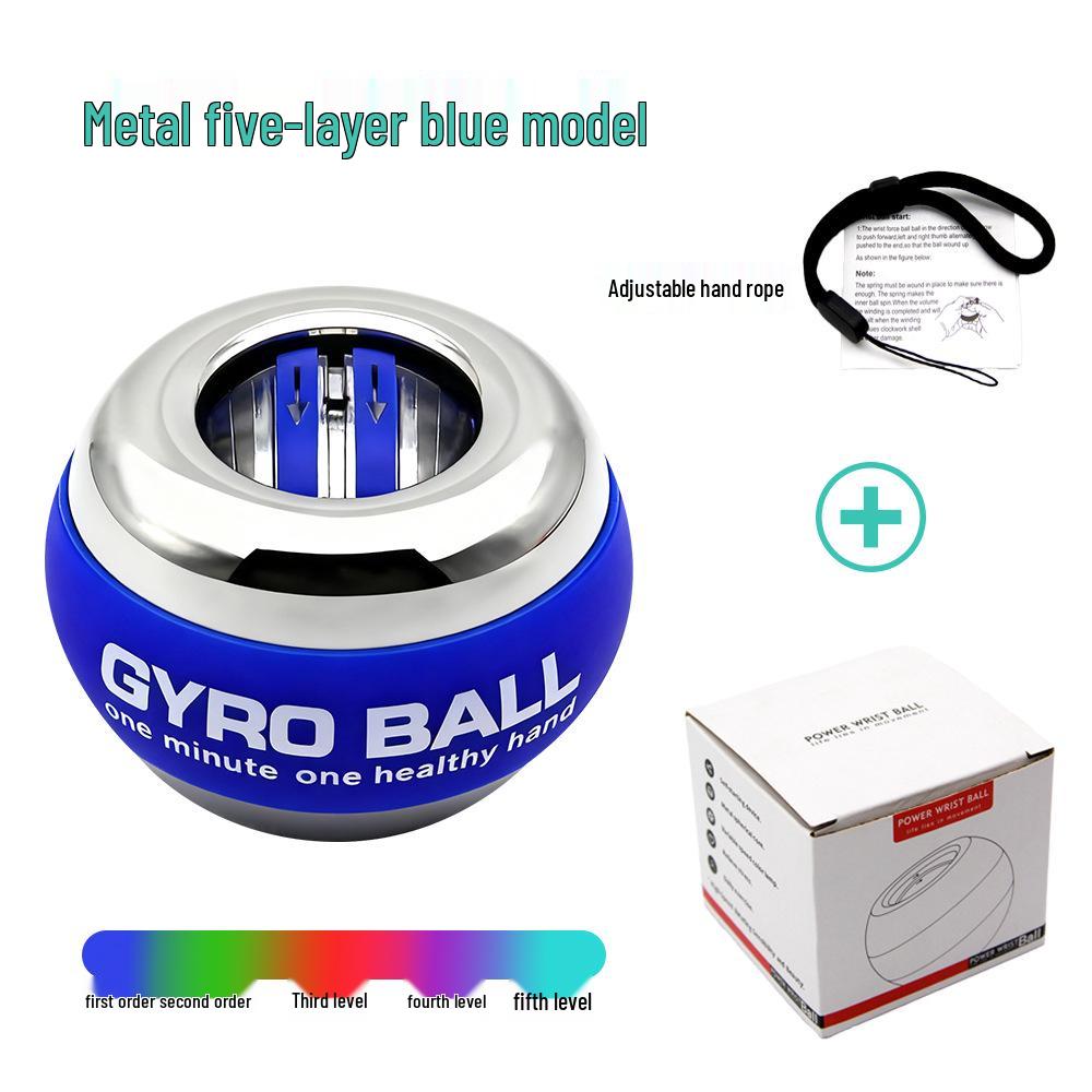 Luminous Fitness Gyroscope: Wrist & Arm Muscle Training Power Ball - Dazzling Platinum Grip