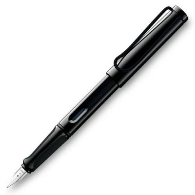 LAMY Füllfederhalter F Feine Feder Safari Schwarz Schwarzer Clip Offizieller Import L19BKB-F