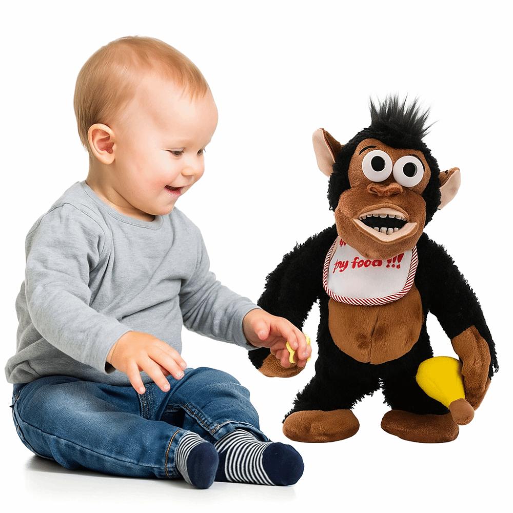 Eating Banana Electric Moving Monkey Toy Fluffy Guarding Food Plush Toy Festival Party Decor