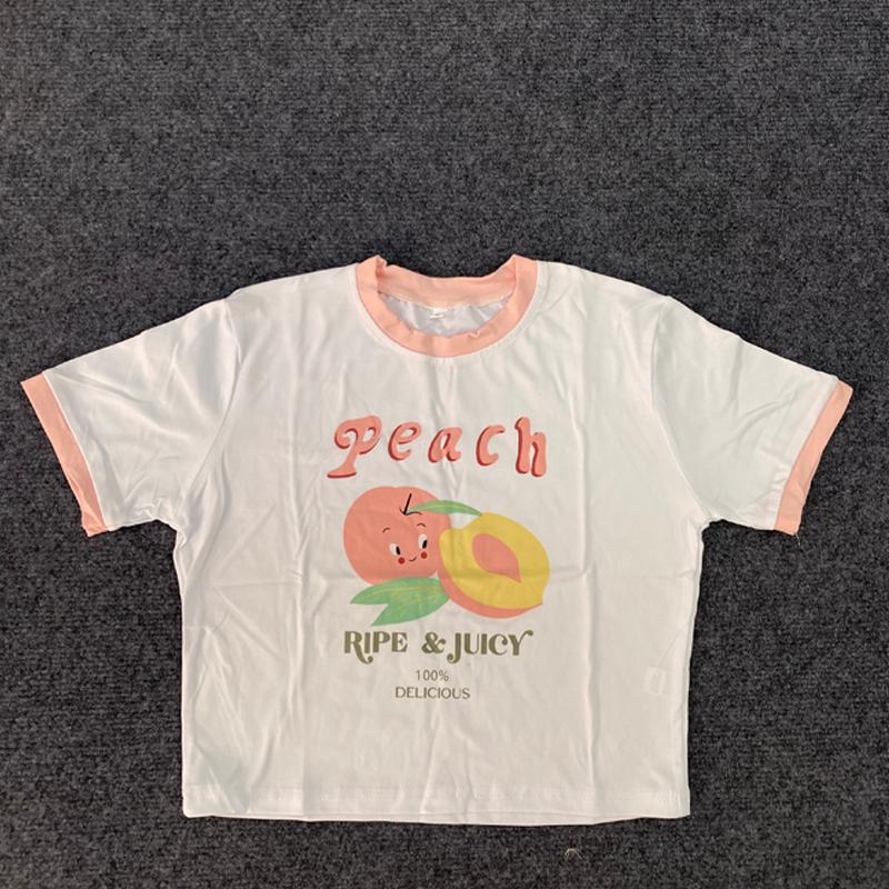 Europäisches und amerikanisches Y2K Damen Freizeit Slim Fit T-Shirt mit Buchstabenmusterdruck