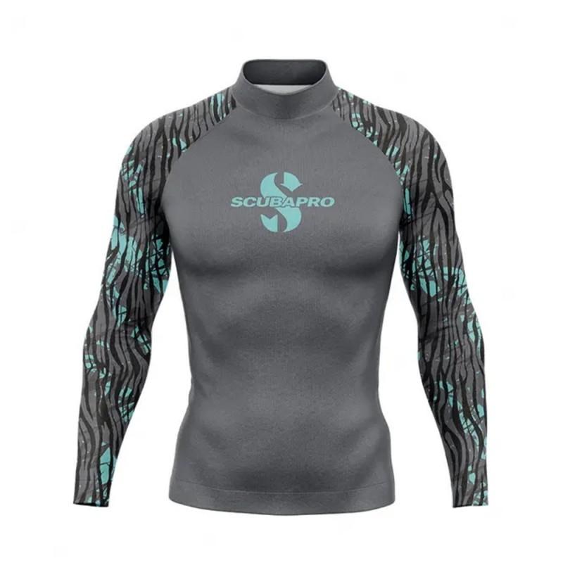 SCUBAPRO Maglia a Maniche Lunghe Rash Guard Uomo Protezione UV Maglietta da Nuoto Surf Diving Snorkeling Sport Acquatici
