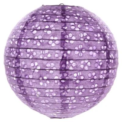 1PC 10inch 25cm Round Hollow Out Chinese Paper Lanterns for Wedding Birthday Party Decoration Home Garden Bedroom Ornaments Hollow out 25cm фиолетовый