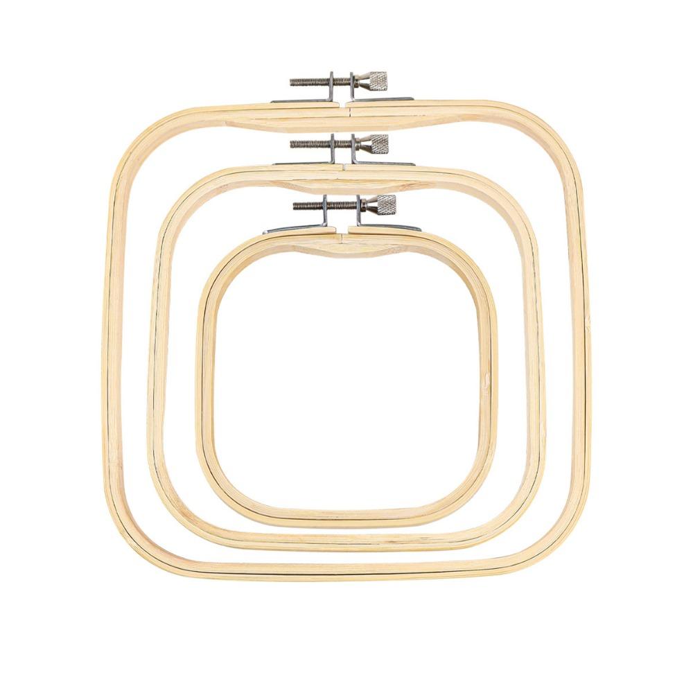 Bamboo Wood Square Embroidery Hoop Set Square Shape Cross Stitch Hoop  Home Handcraft