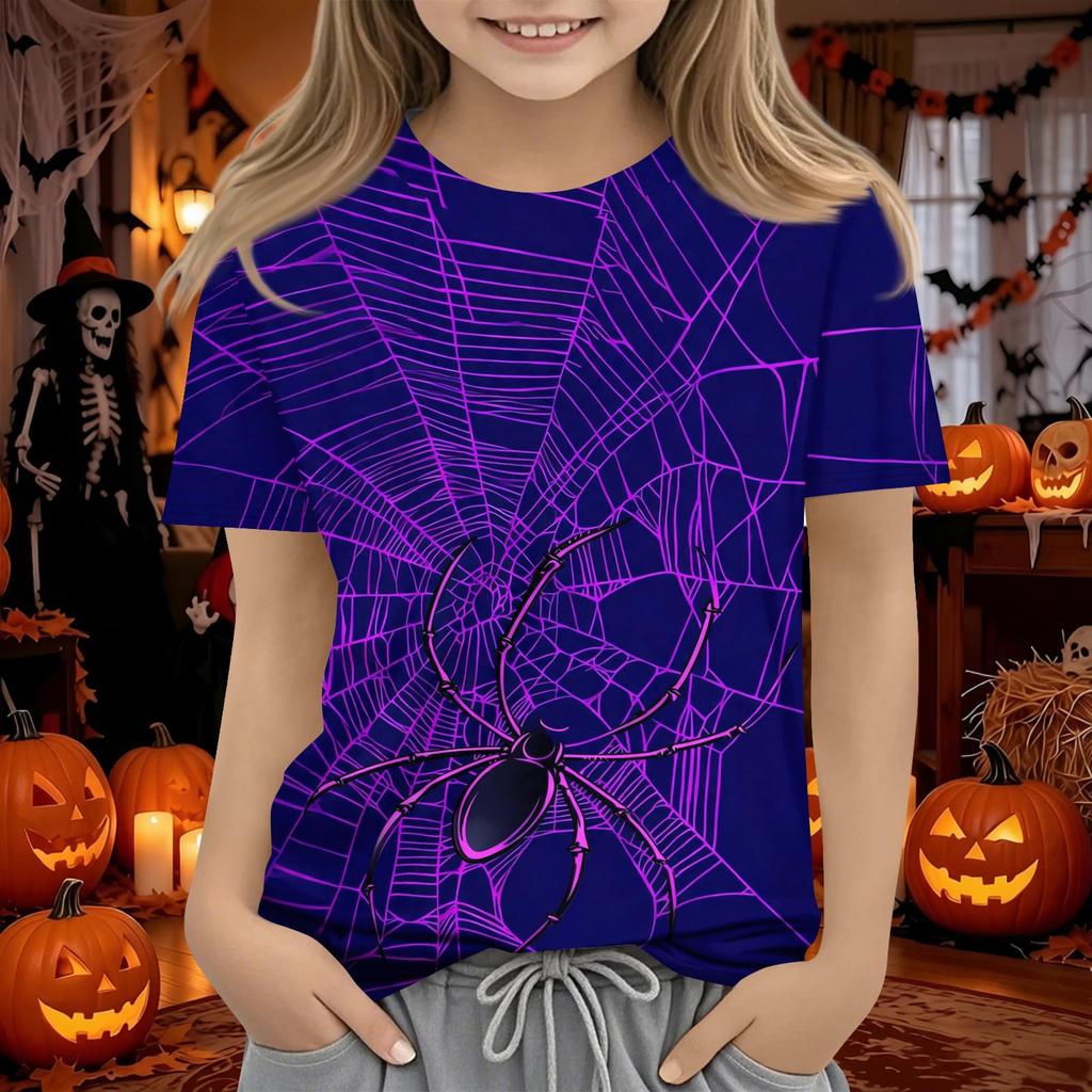 Kids Halloween Short Sleeve T-Shirt for Boys and Girls