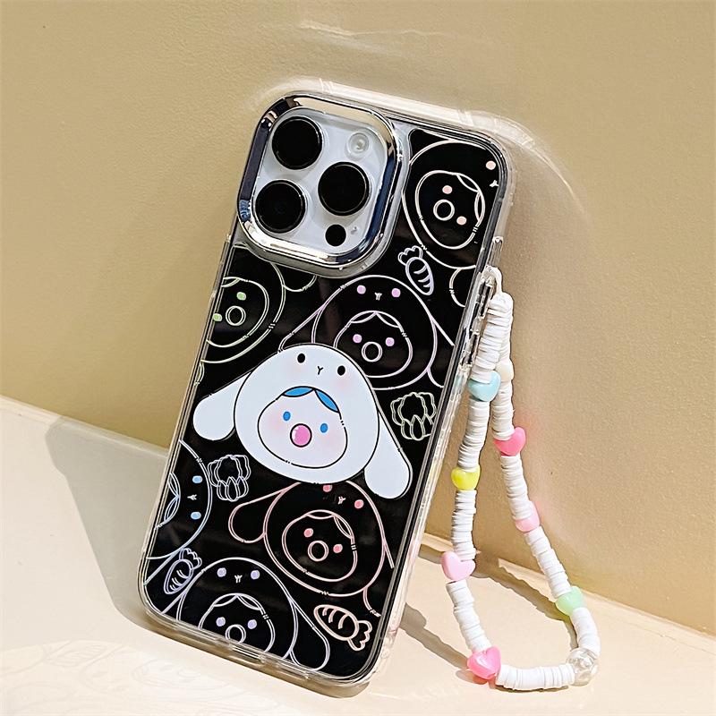 Zhitai iPhone 16 Pro Case, Compatible with Apple 15 Pro Max, 14 Pro, 13, 12, Three-in-One Mirror Design with Bracelet.