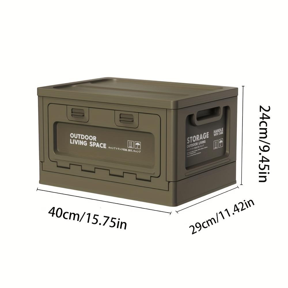 

1 шт. Складной ящик для хранения вещей для кемпинга - прочный пластик, синий и белый, многосекционный органайзер для багажника автомобиля, пикника на открытом воздухе и жизненного пространства зелёный