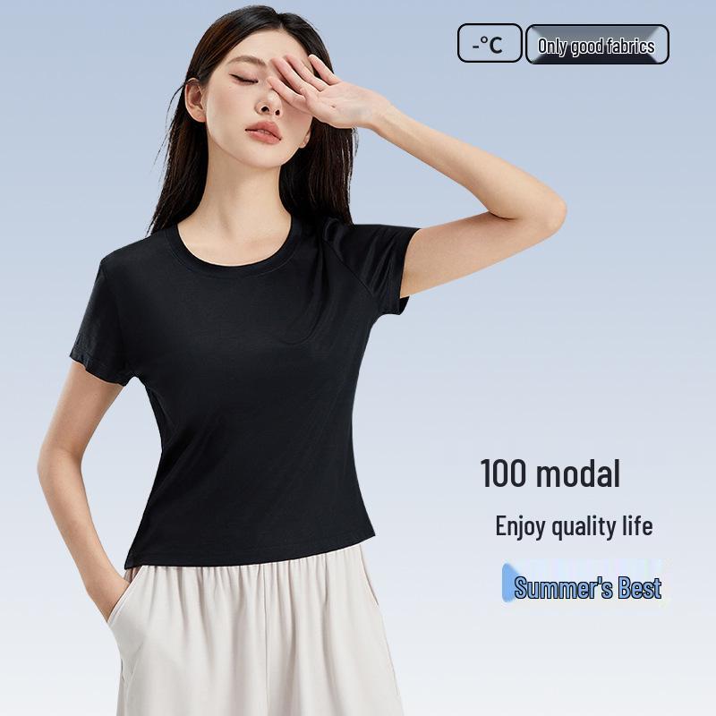 

Class A Modal Women s Straight Shoulder Short Sleeve T-Shirt - Summer Casual Basic Top XXL [130-150 lbs]