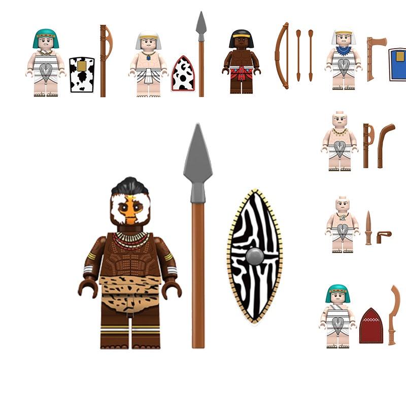 Children's Assembly Toy Intelligent And Educational Egyptian Spear Infantry Pharaoh Guard Building Blocks