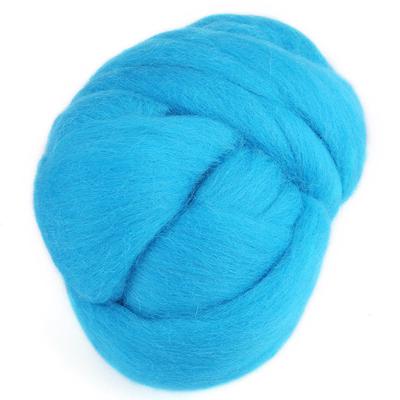 55g Colored Needle Felting Wool Roving Spinning Sewing Trimming Handiwork Material (Blue)