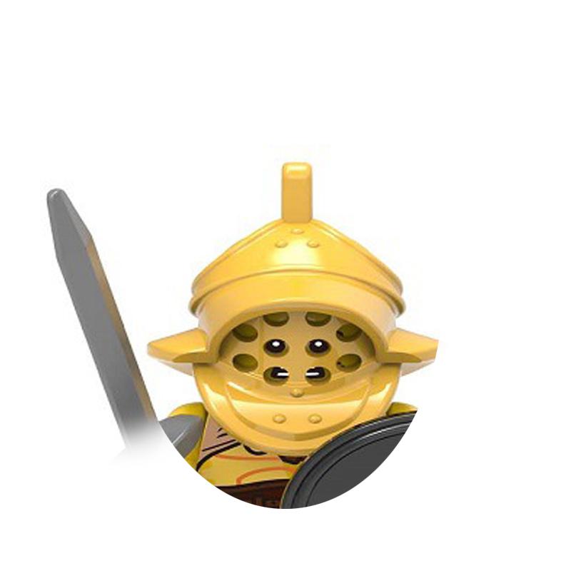 Medieval Military War Soldier Doll Building Block Spartan Soldier Crusader Roman Knight Weapon Sword Helmet Children's Toy Gifts