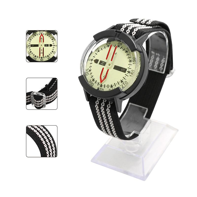 Outdoor Waterproof Compass Luminous Adjustable Dial Watch For Camping Diving Hiking