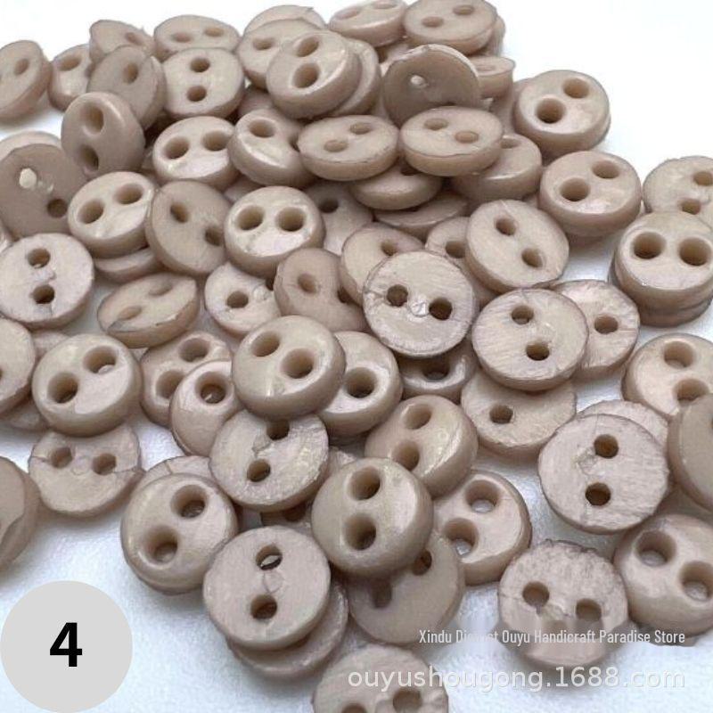 4mm Dual-Eye Plastic Buckle with Edge Button for DIY Felt Doll Accessory