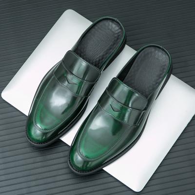Hochwertige Designer Herren Sandalen Rot Schwarz Grün Halbpailletten Schuhe für Herren Pantoletten Freizeitschuhe Penny Loafer Slipper