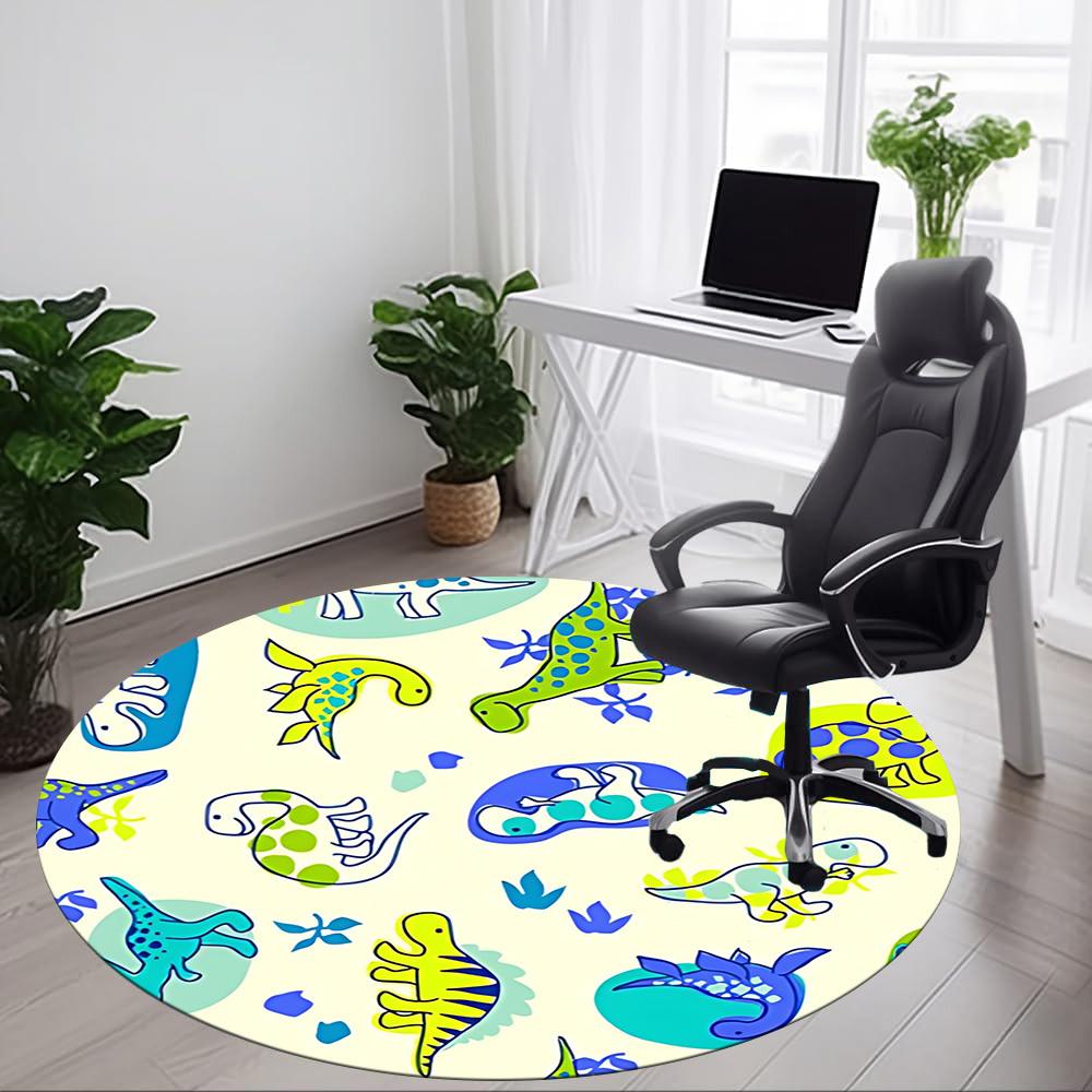 1pc Dinosaur Pattern Chair Carpet for Office, Non slip, Soft and Durable Office Rug