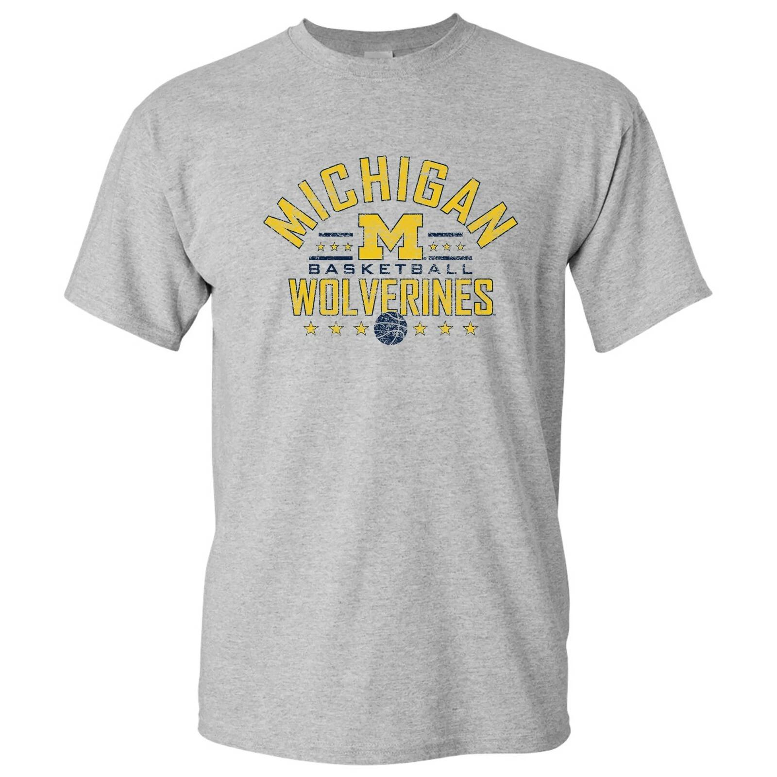 Michigan Wolverines Basketball Stars T-Shirt - Sport Grey L