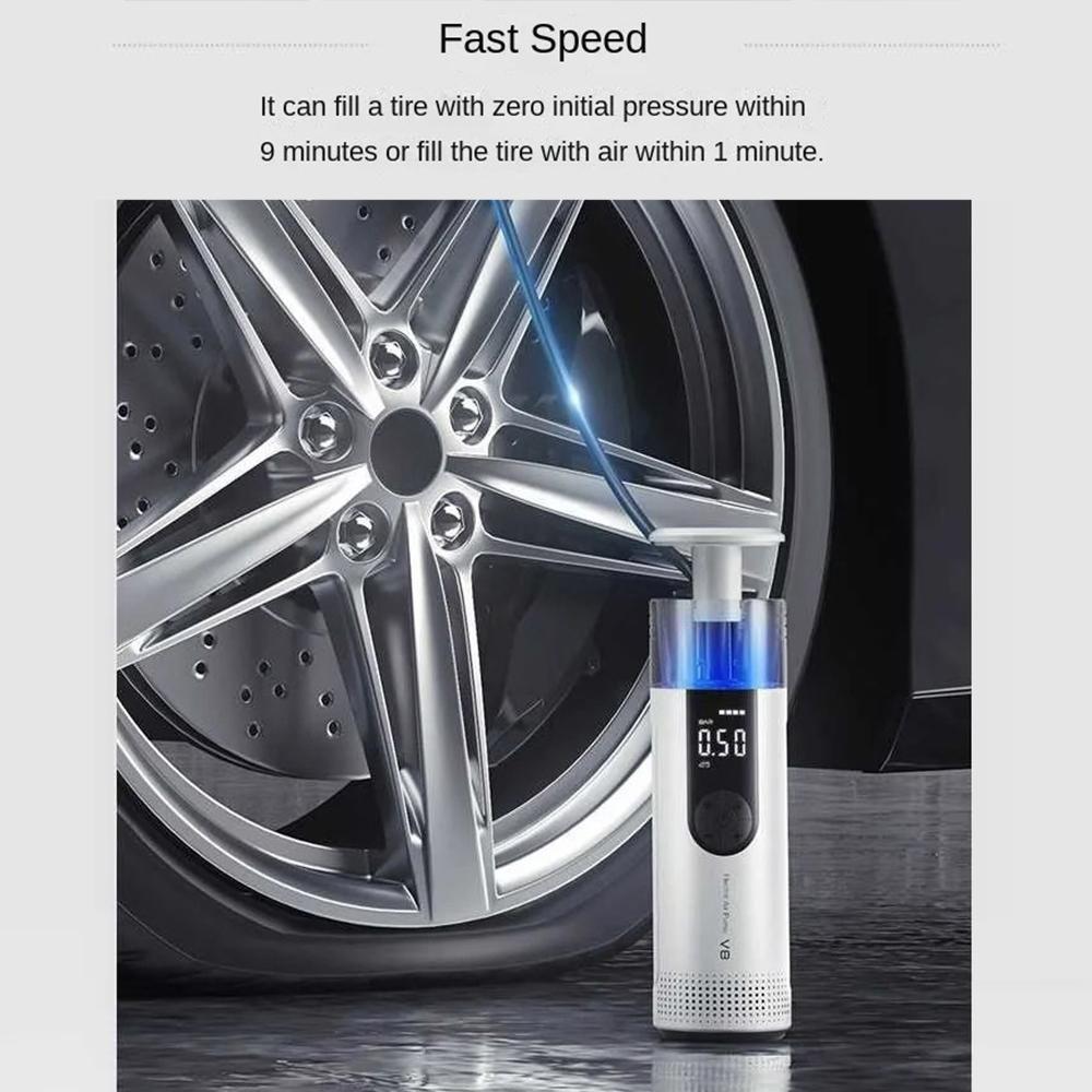 

CS-V8 Wireless Car Pump Air Compressor for Cars,Portable Electric Tire Inflator White