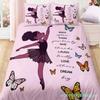 American Black Girl Duvet Cover Set,Black Girl Magic Bedding Set Full Size,Cute Little Afro Black Princess Comforter Cover Sets