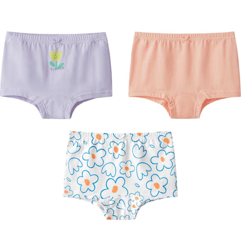 Mini Balabala Girls' Breathable Cotton Underwear 3-Pack