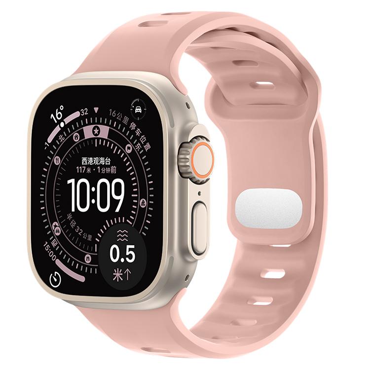 

Спортивный силиконовый ремешок для Apple Watch Band 49/46/45/44/41/40/42 мм Браслет iWatch Ultra 3/2/1 Серия 11 0 9 8 7 6 5 SE Ремешок 44/45/46/49MM розовый