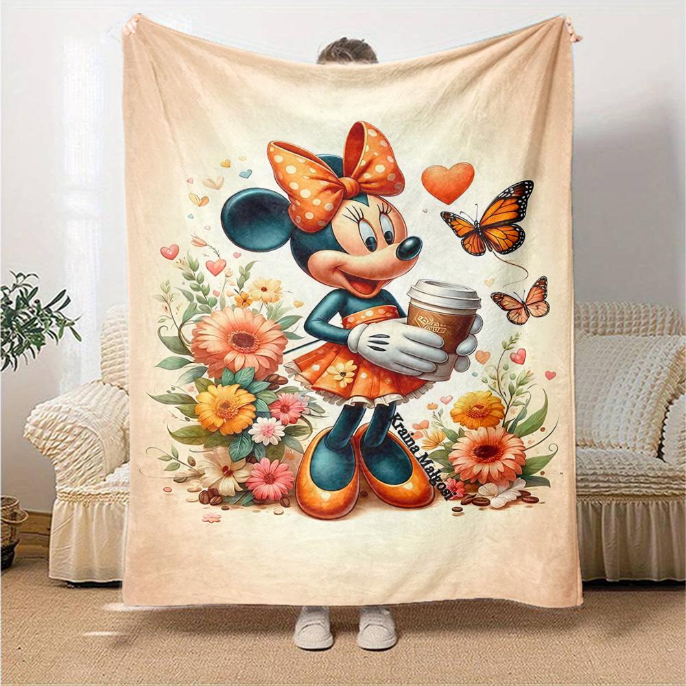 1pc flowers coffee blanket Lightweight Flannel Throw for Sofa Bed Travel Camping Livingroom Office Couch Chair
