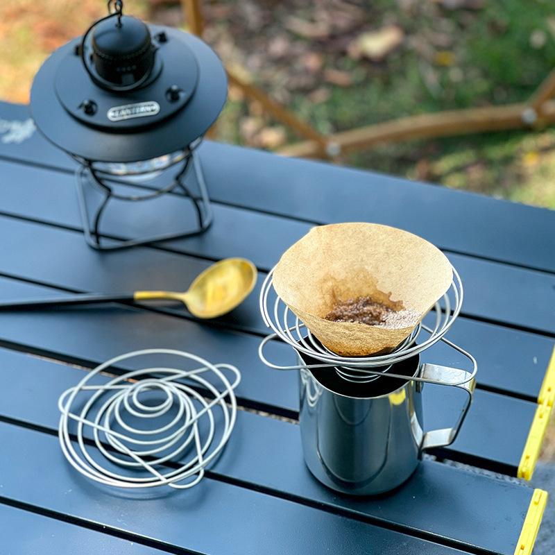 1 Stück Outdoor Camping Kaffee-Tropfgestell, Edelstahl Handgebrühter Kaffeefilter, Tragbarer Faltbarer Kaffeefilterbecher für Camping