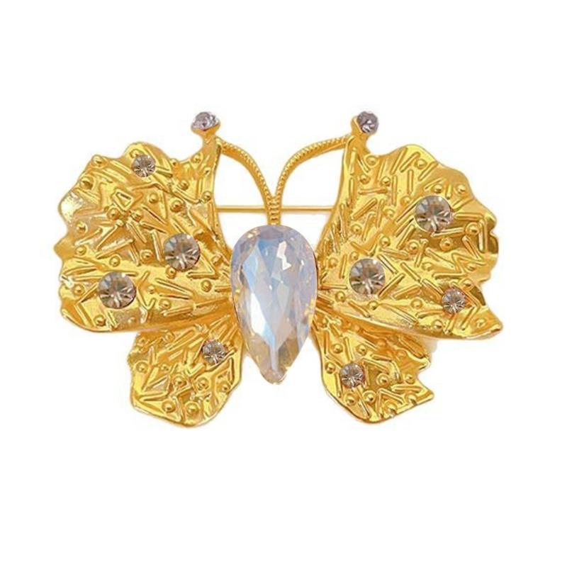 

Golden Butterfly Brooches for Women Versatile Fashion Accessories Unisex Fashion Brooches Alloy Texture for Daily
