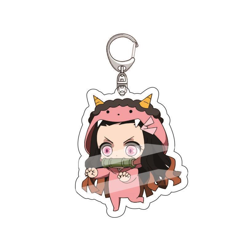 

Animation Demon Slayer Acrylic Key Ring Tanjiro Kamado Nezuko Zenitsu Inosuke Hashira Pendant Costume Play Present for Fans Collector 55mm