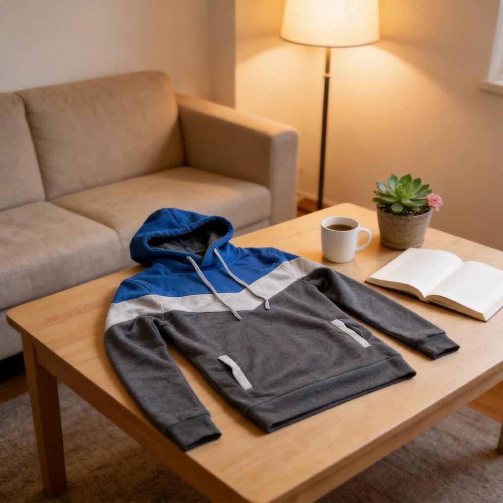 Mens Color Block Hoodie With Cotton Fabric For Casual Winter Wear For Young Men