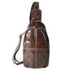 Leather Men's Bag, Men's Chest Bag, Casual and Fashionable Top Layer Cowhide Oil Wax Craft Crossbody Chest Bag