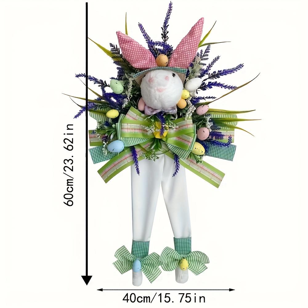 

Easter Bunny Decorative Wreath Pendant Easter Cartoon Theme Simulation Door Hanging Decoration Easter Chimney Decorations зелений