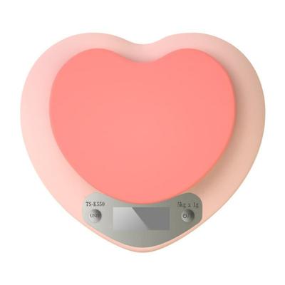 Multi-Function Kitchen Baking Scale Pink Heart-shaped Portable High-Precision Digital Scale 5kg/1g LCD Electronic Scale