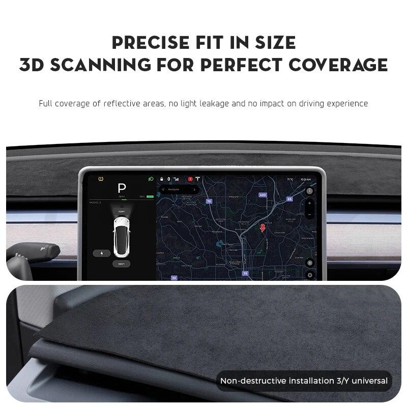 Futhope верхняя фланелевая накладка на приборную панель для Tesla Model 3/Y — фото 8