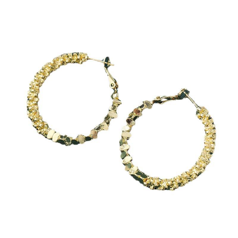 Luxury Large Exaggerated Diamond Hoop Earrings for Women - Cold Style Fashion Jewelry