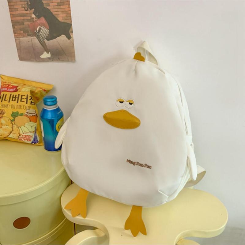 Рюкзак с мультяшной уткой и простотой большой емкости универсальный рюкзак для вечеринок дорожная сумка для отдыха белый 1437₽