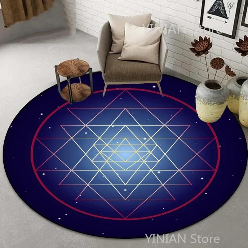 Geometry Round Carpet Cushion Living Room Bedroom Floor Mat Doormat Sofa Computer Chair Area Rug Dropshipping Wholesale