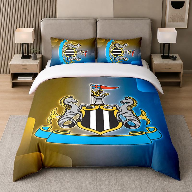 3dílná sada povlečení Newcastle United Fotbalové Měkké prostěradlo a dva povlaky na polštář Dekorace do ložnice