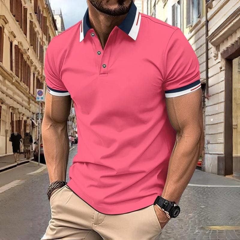 2026 Popular Men's Casual Summer Short Sleeved Fitness American Polo Shirt