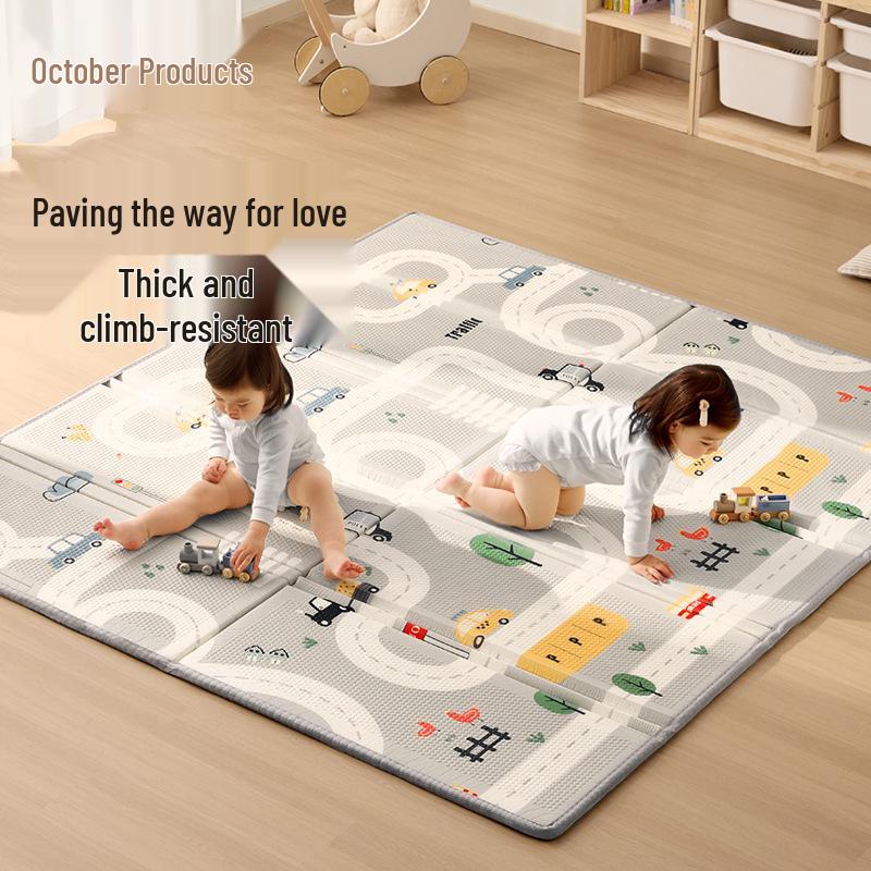 

October Crystal Foldable XPE Infant Crawling Mat - Thick, Safe Play Mat for Home and Living Room