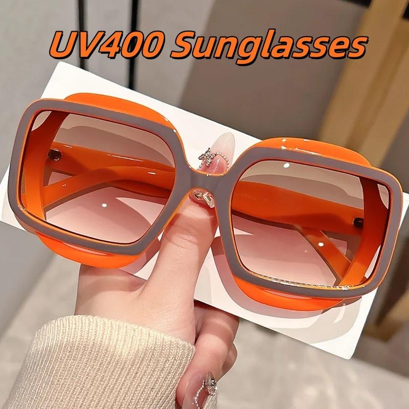 New Trendy Polygonal Color Blocked Fashionable Sunglasses Retro Versatile Uv Resistant Outdoor Street Photography Glasses